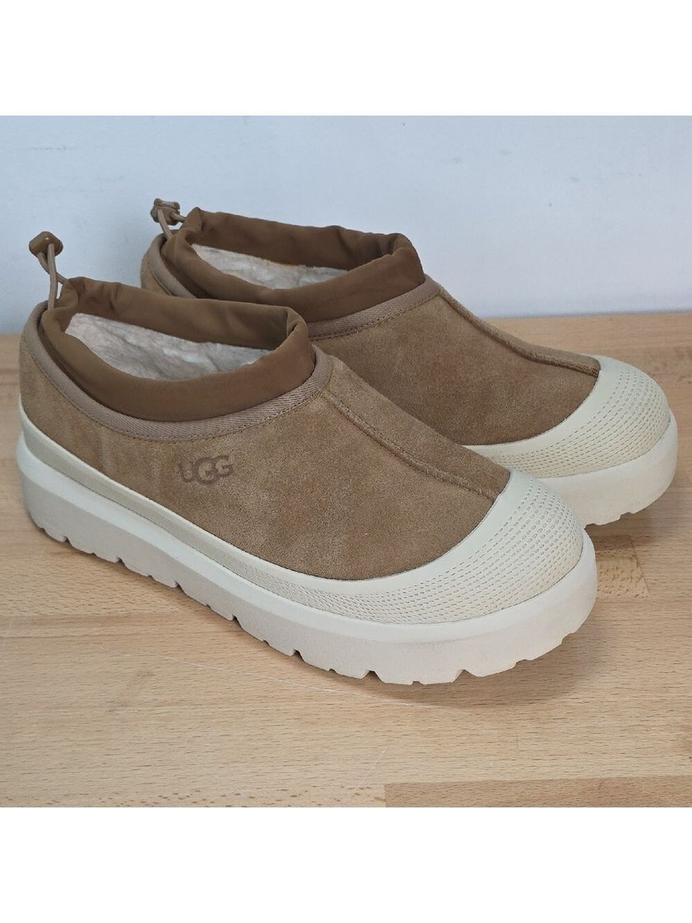 UGG Tan Suede Slip-On Platform Clogs Size 12 Men Used